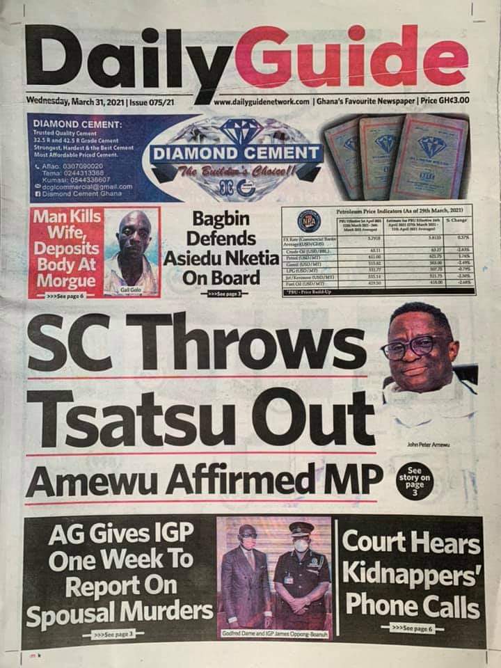 Newspaper Headline Ghana 1