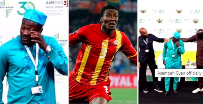 Asamoah Gyan Gets Teary While Announcing His Official Retirement From Football