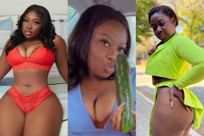 Shugatiti shows the size of cucumber she likes to kn@ck (Video)